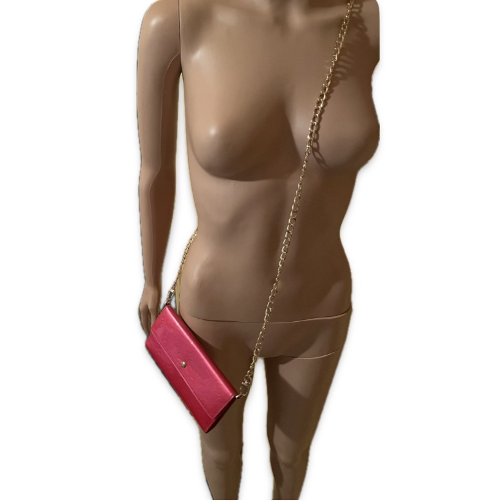 LOUIS VUITTON vernis wallet on a chain, hot pink, y2k vintage, AUTHENTIC - Picture 8 of 8